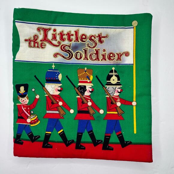 Vintage Handmade Fabric Children's Book – "The Littlest Soldier" Christmas Story - Picture 1 of 5